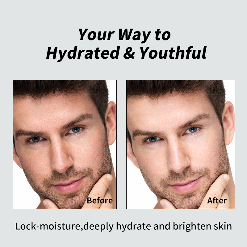 自有品牌天然有机抗衰老产品 VC 面部护肤霜精华洁面乳 3 件套男士护肤套装