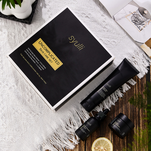 自有品牌天然有机抗衰老产品 VC 面部护肤霜精华洁面乳 3 件套男士护肤套装